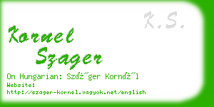 kornel szager business card